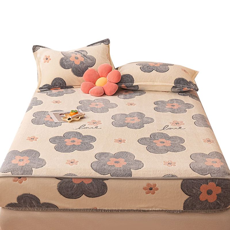 Fade Resistant Sheet Set Printed Breathable Flannel Soft Fitted Sheet