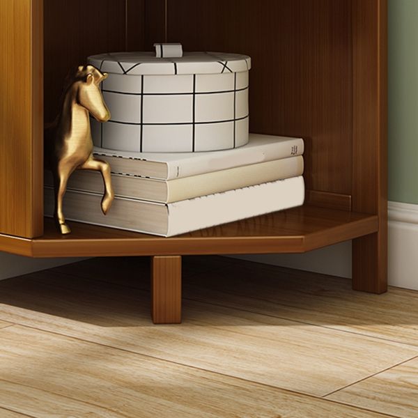 12.6"W Lacquered Accent Chest Brown Mid-Century Modern Chest with Shelves