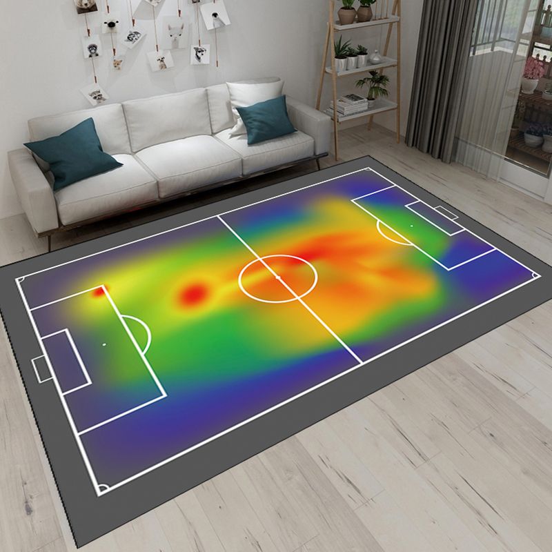 Fancy Court Pattern Area Rug Modern Polyester Area Carpet Stain Resistant Rug for Home Decor