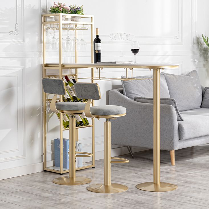 Modern 1/3 Pieces Bar Table Set Stone Counter Table with High Stools for Kitchen