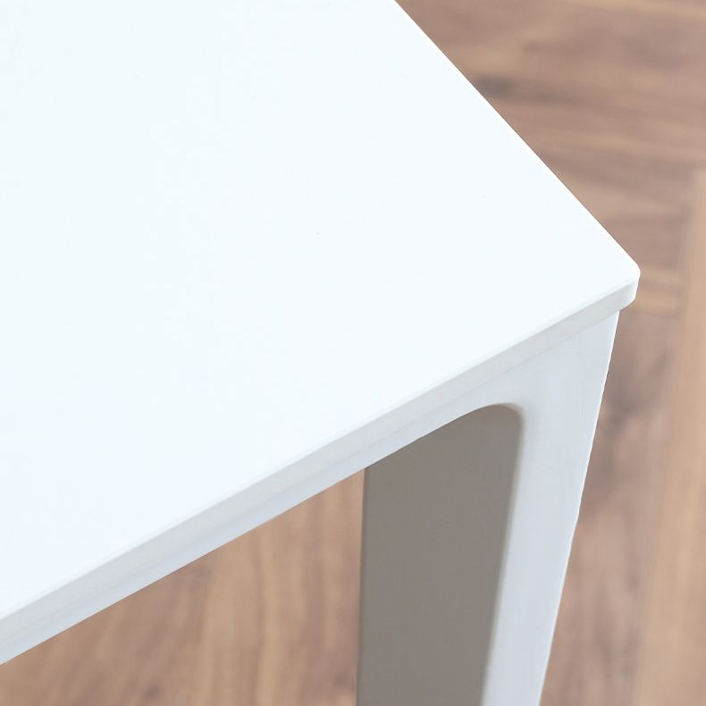 Metal Contemporary Rectangular Dining Table White Sintered Stone Table with Metal Legs