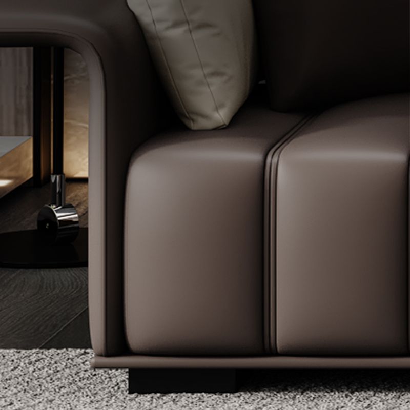 Contemporary Sofa Faux Leather Tufted Off-White Convertible Sofa for Living Room