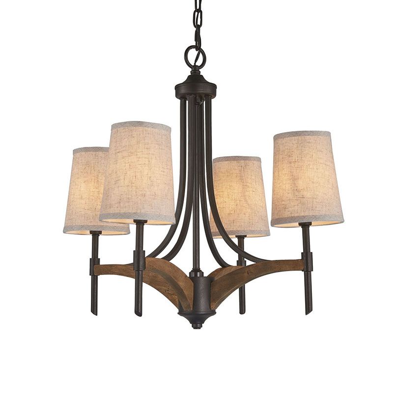 Candelabra illuminazione del lampadario in metallo classico 4 luci soggiorno illuminazione a sospensione in nero con/senza ombra
