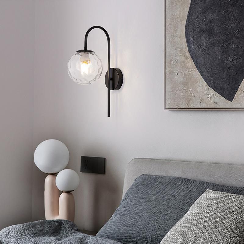 Ball Glass Shape Wall Light Modern Style 1-Light Wall Light Sconce