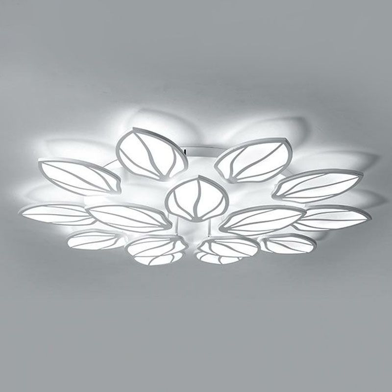Luz de techo semi empotrada blanca contemporánea del accesorio del montaje empotrado del LED de acrílico del follaje para el dormitorio