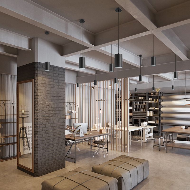 Lampada a pendente del corridoio Lampada del soffitto a LED Nordico con tonalità metallica cilindrica