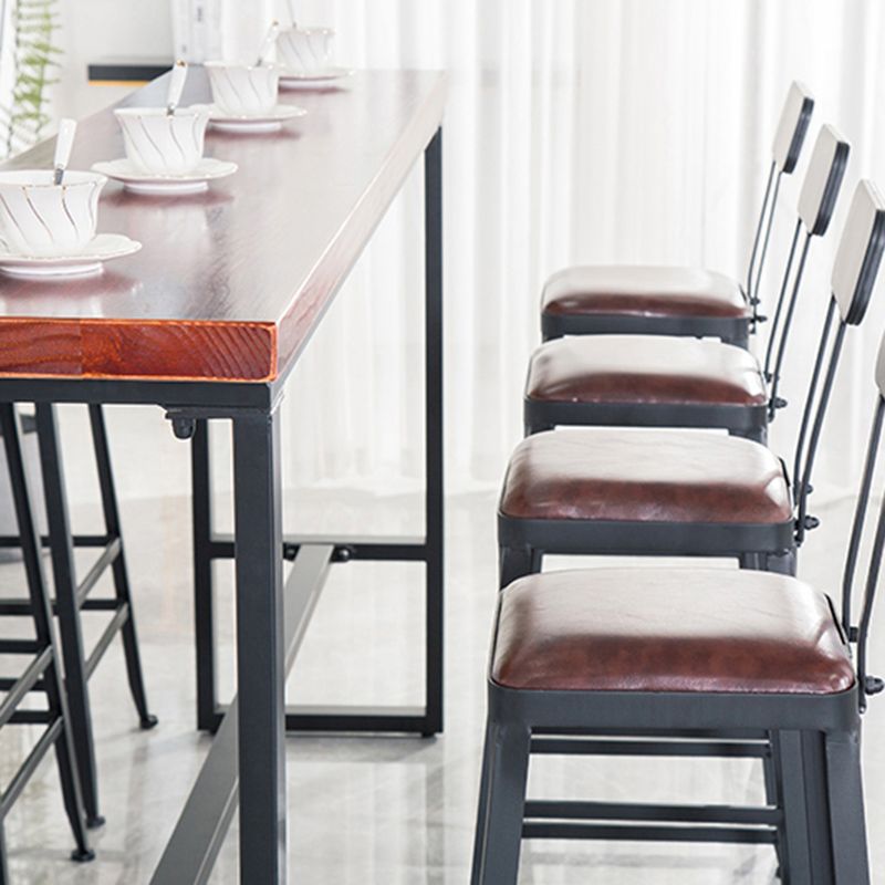 Solid Wood Bar Table Industrial Brown Dining Table for Kitchen Use