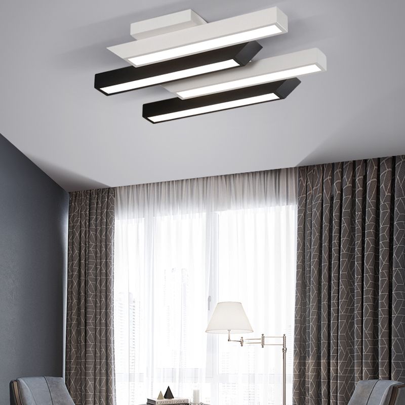 Luminaire de plafond encastré à plusieurs têtes, plafonnier LED contemporain