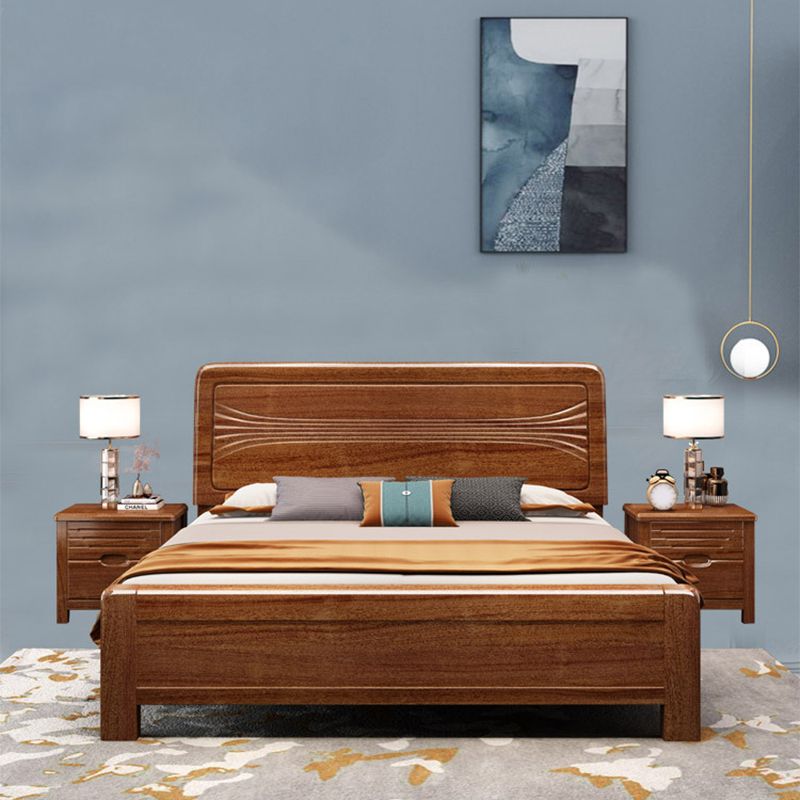 Walnut Wood Bed 85.43" Long 43.30" High Bed with Low Profile