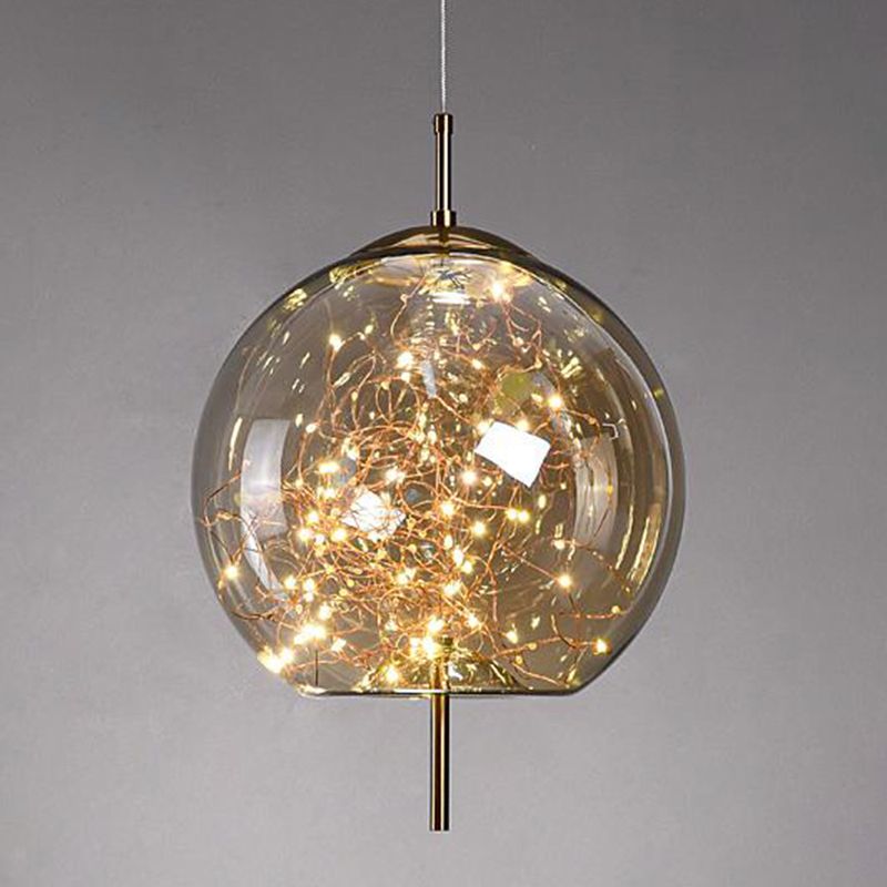 Geometric Shape Glass Hanging Light Modern Style 1 Light Hanging Light Fixtures