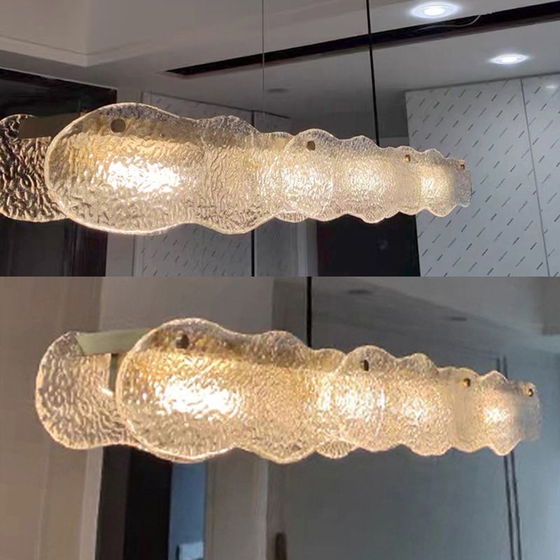 Accesorio de iluminación colgante sombreado Simplicidad Cenina de vidrio Luz de techo de la isla en oro