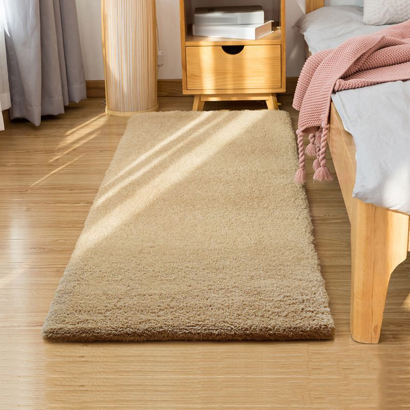 Casual Plain Shag Rug Polyester Indoor Carpet Non-Slip Backing Area Rug for Home Decoration