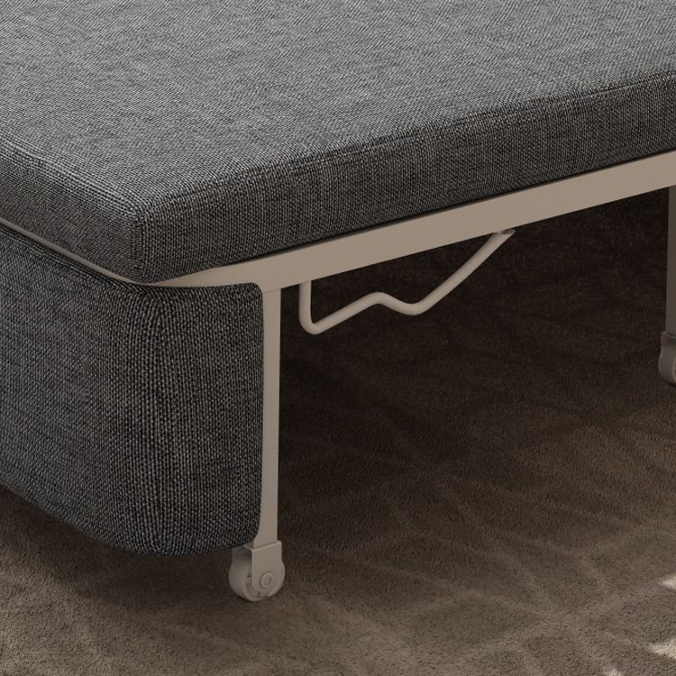 Fabric Square Arms Futon Sleeper Sofa Pillow Included Loveseat