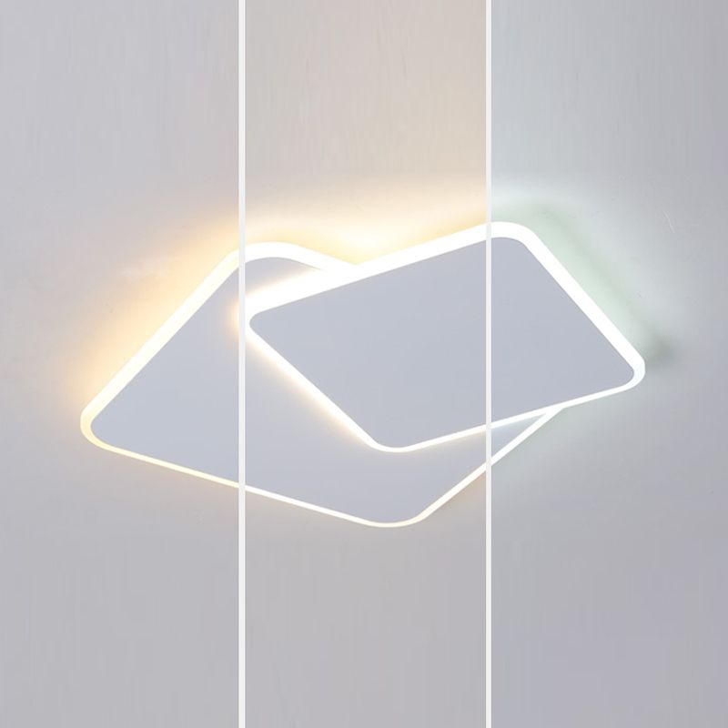 Plafonnier LED carré en métal, style nordique, éclairage d'intérieur, luminaire décoratif de plafond, idéal pour une chambre à coucher