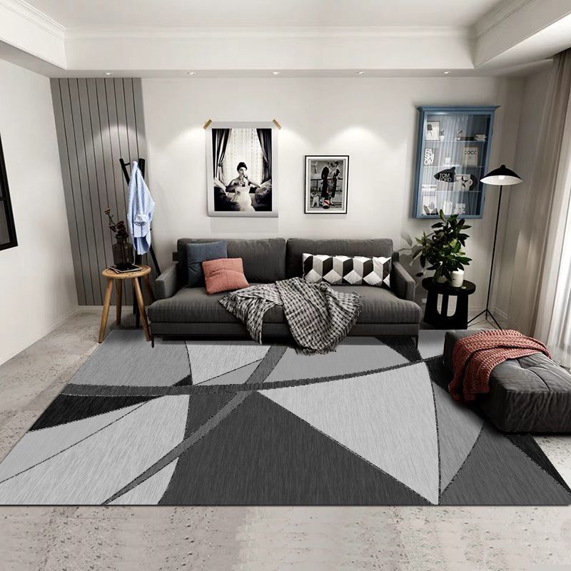 Alfombra de área de geometría clásica alfombra multicolor multicolor de poliéster poliéster manchas resistentes a la máquina lavable alfombra sin deslizamiento para espacio para espacio