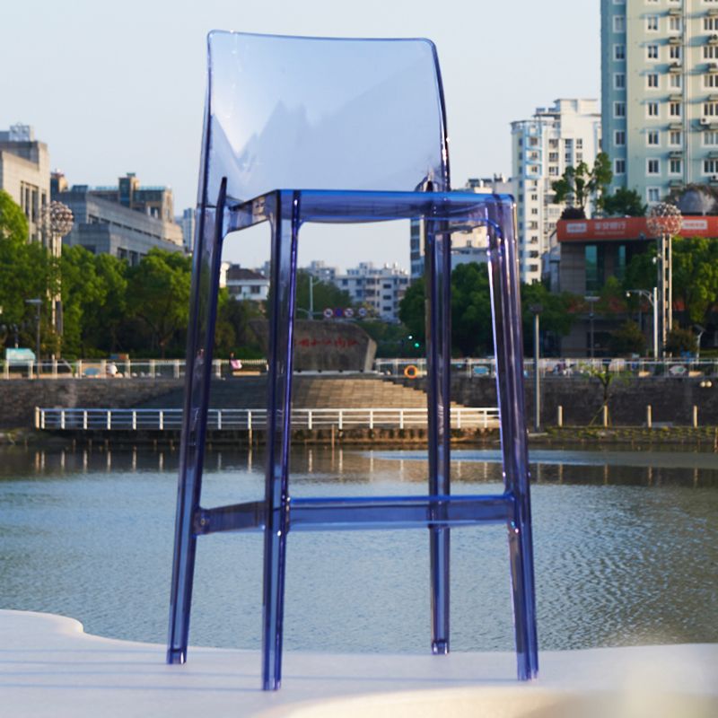 Contemporary Acrylic Low Back Bar Stool Armless Counter Height Stool for Living Room