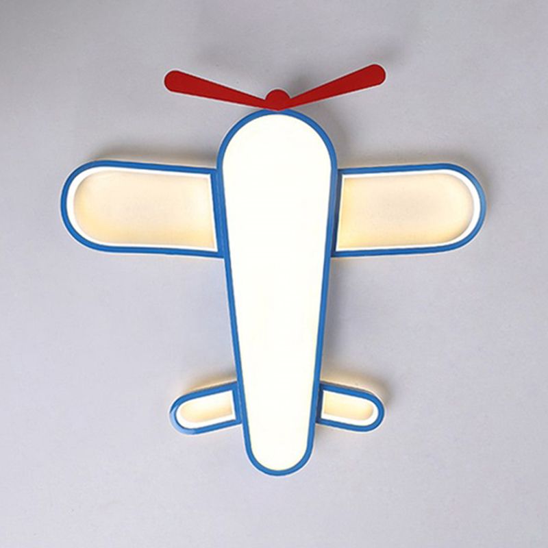 Plafonnier LED en forme d'avion, style enfant, plafonnier en acrylique pour chambre à coucher, bleu