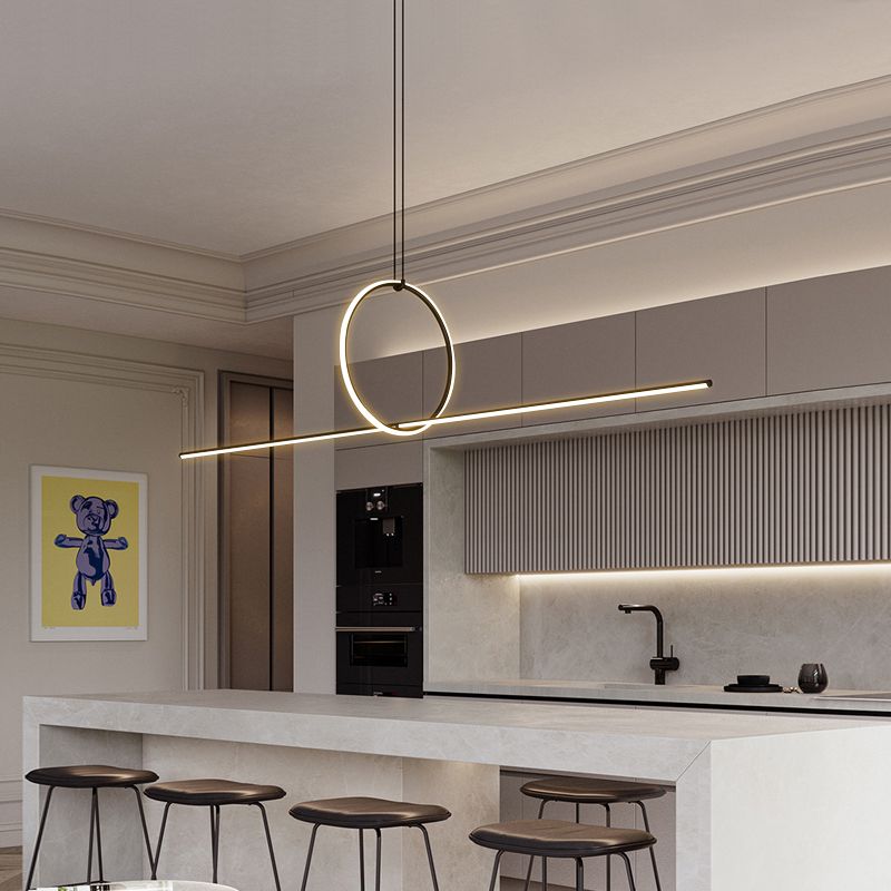 Minimaliste moderne à LED LEDTANT Metal 2 Light Island Light for Dining Room