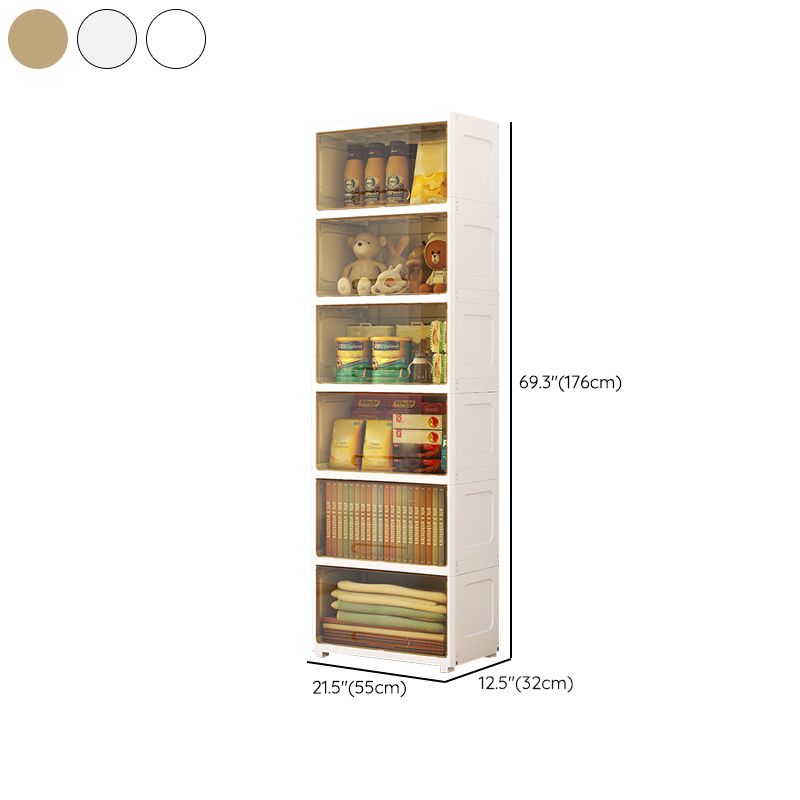 5-Door Storage Cabinet with Legs Contemporary Non-Hanging Armoire