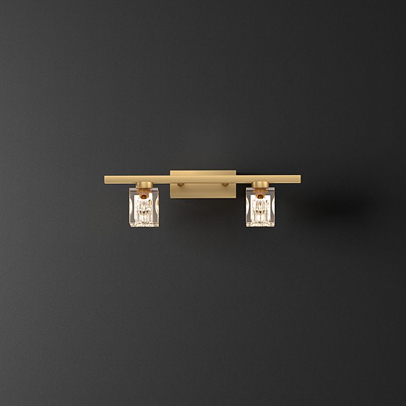 Éclairage mural d'applications murales contemporaines en cristal de cristal en bronze pour salle de bain