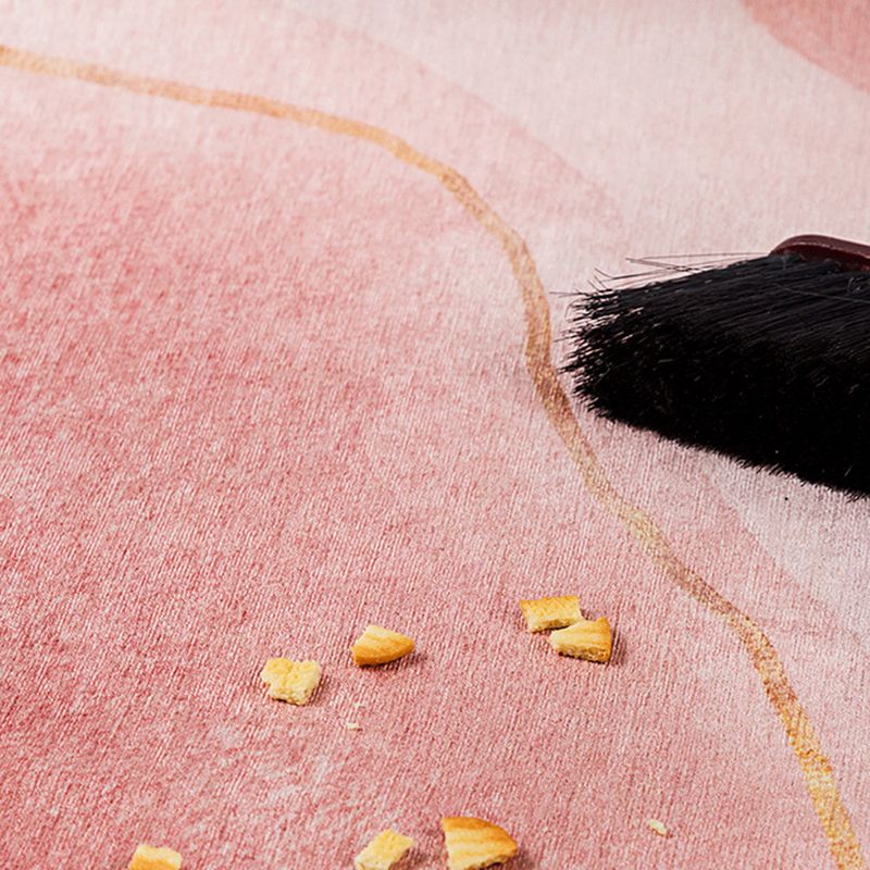 Apricot Tone Casual Area Carpet Polyester Color Block Indoor Rug Anti-Slip Backing Carpet for Living Room