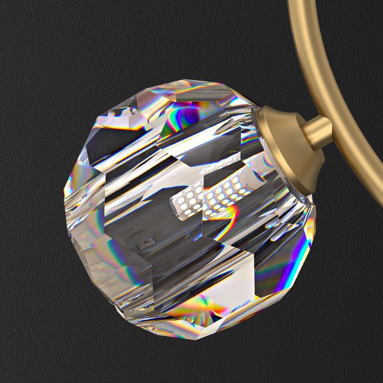 Contemporary Sphere Island Light Fixtures Crystal Pendant Lights in Gold