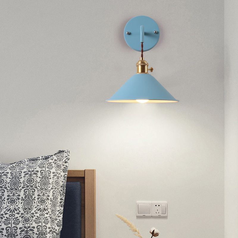 Contemporary Macaron Metal Wall Light Cone Shaded Lighting for Room