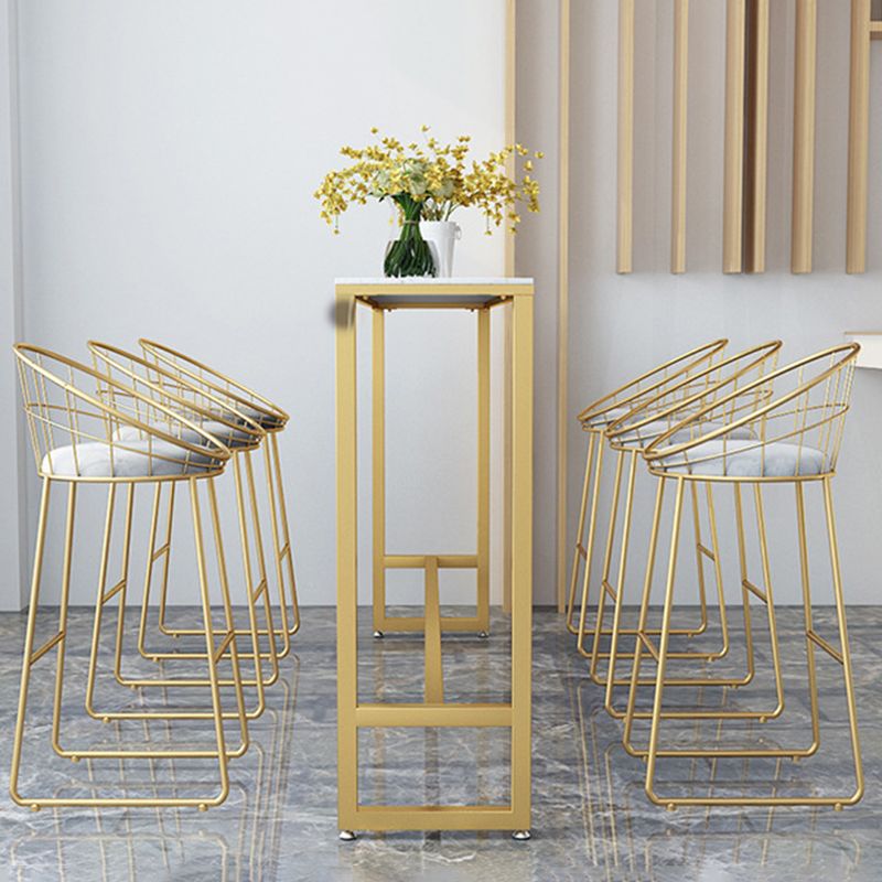 Glam Style Rectangle Bar Table 1/2/5/7 Pieces Faux Marble Counter Table