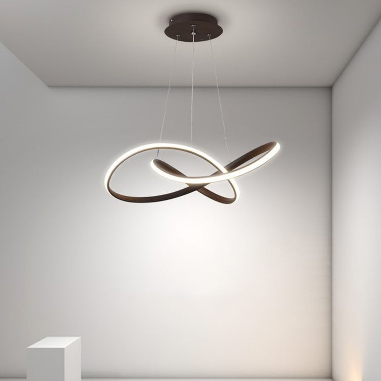 Modern Dining Room Lighting Twisting Suspended Lighting Fixture Acrylic