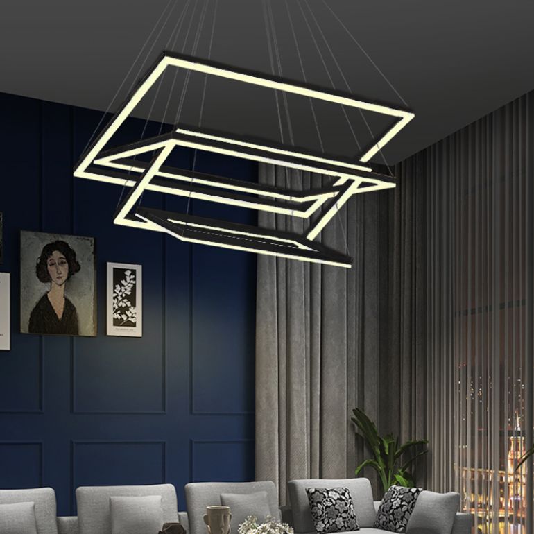 Modern Chandeliers For Dining Room Multiple Squares Chandelier Lighting Fixtures