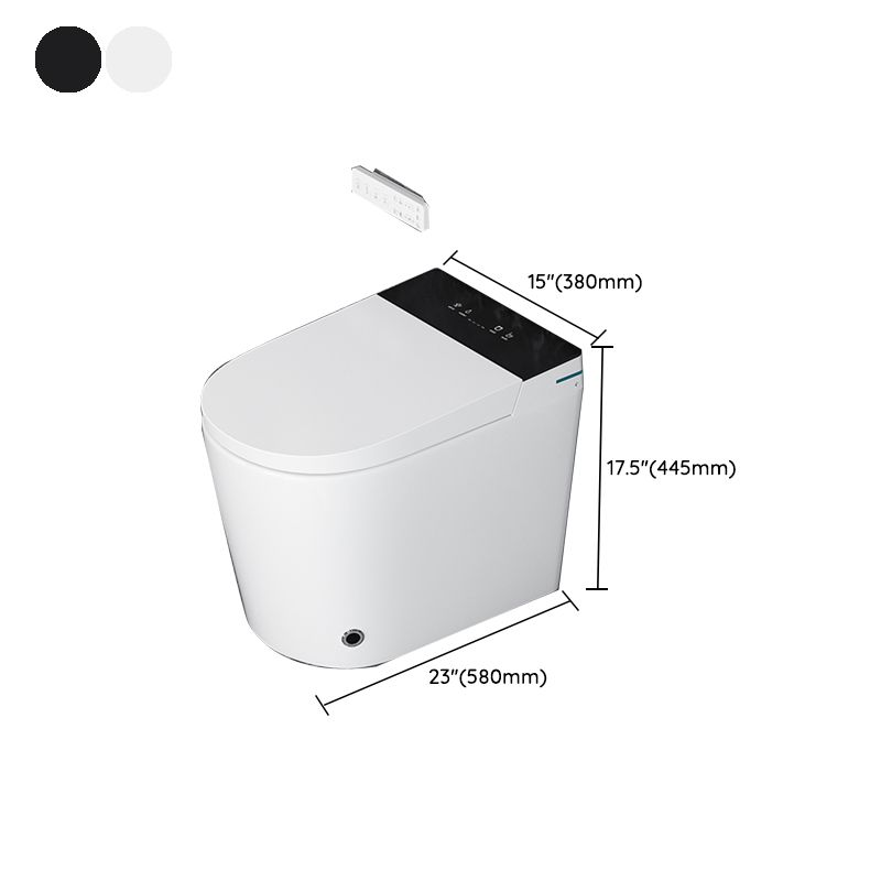 Elongated Smart Toilet White Floor Standing Bidet with Heated Seat and Tank