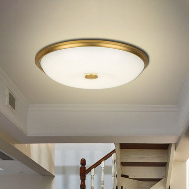 Ultradünne milchige Glas LED Flush Licht Rustikale Schlafzimmer Flush Deckenleuchte