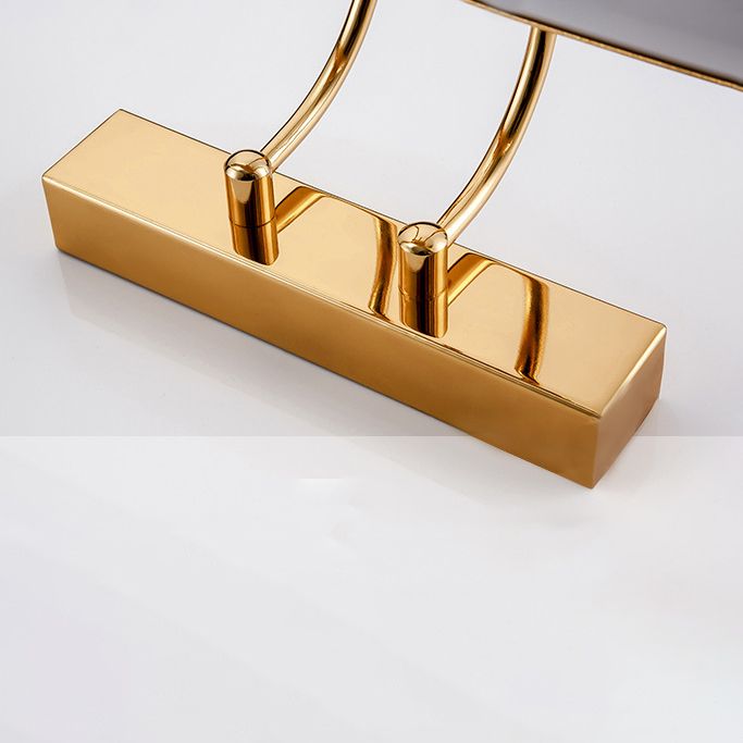 Metal Linear Shade Wall Lighting Modern 1 Light Mirror Wall Mount Light Fixture in Gold