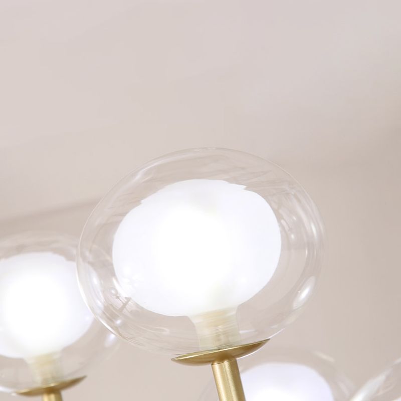 Spherical Shape Chandelier Modern Style Glass Multi Light Hanging Lamp for Restaurant