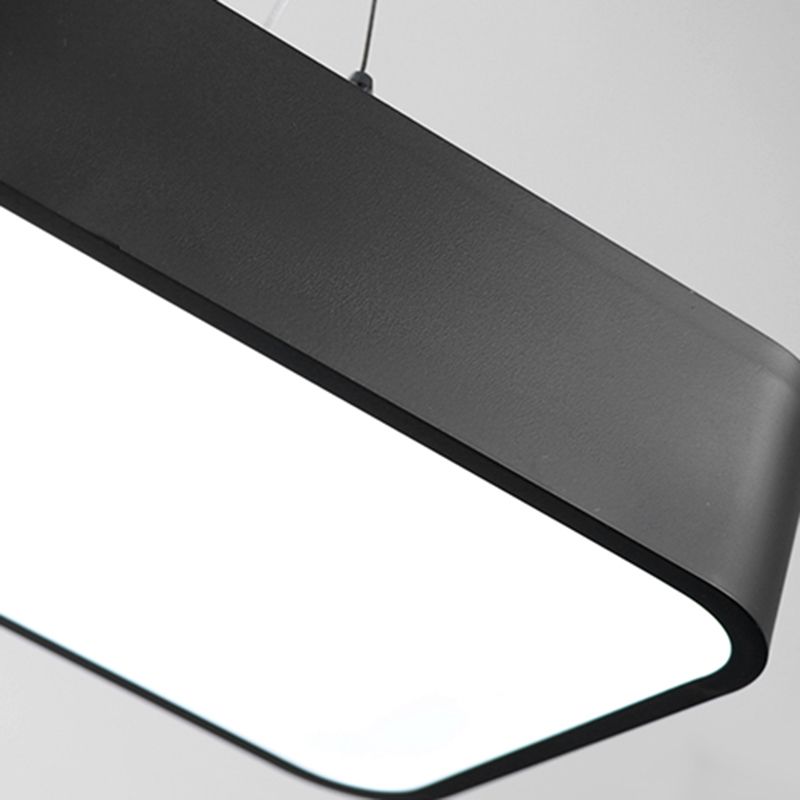 Rechthoek eiland plafondlicht moderne metalen keukeneilandverlichting met acryl schaduw