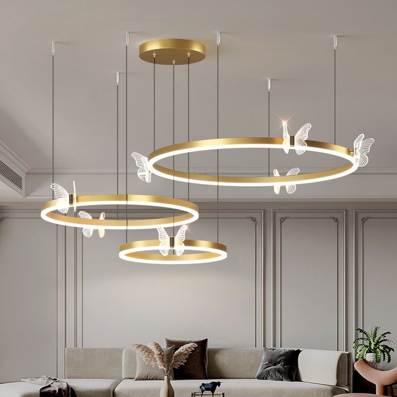 Circular Chandelier Lighting Fixtures Modern Metal Chandelier Lamp