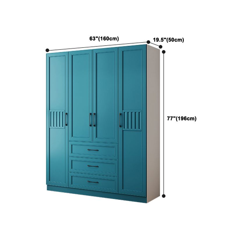 Manufactured Wood Blue Storage Cabinet Coastal Cabinet with Hinged Door