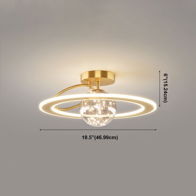 Plafonnier LED doré à éclairage encastré moderne Gypsophila