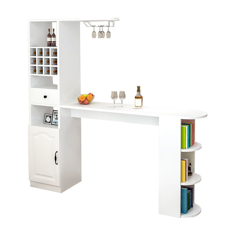 Modern Rectangle Wood Counter Table 3 Pieces Bar Table Set for Living Room