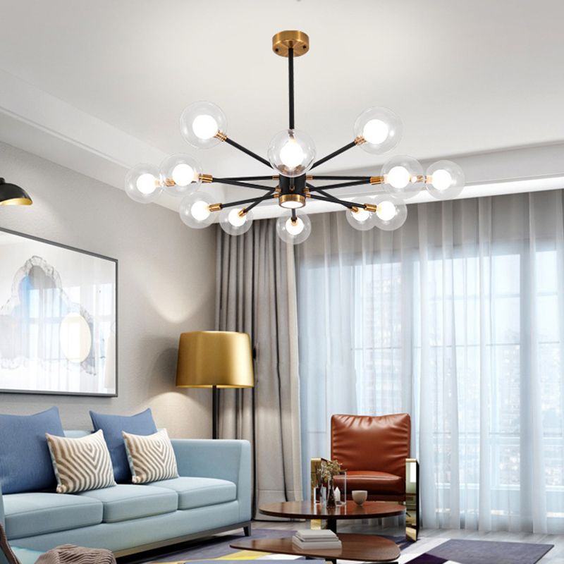 Transparent Glass Globe Shade Molecular Chandelier Spotlight Design Contemporary Simplicity Style Lighting Pendant
