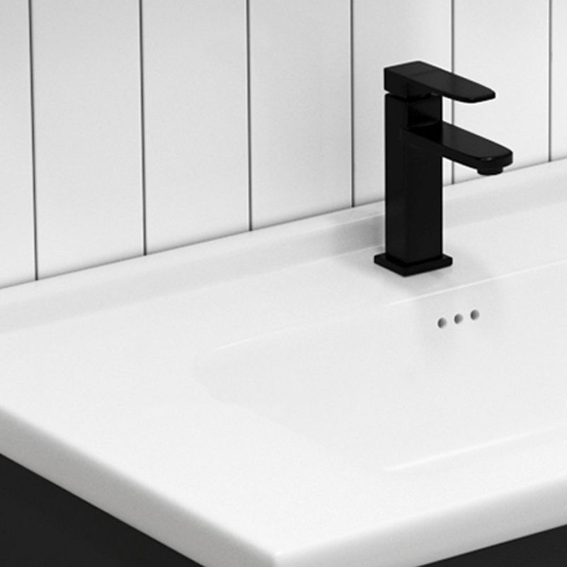 Contemporary Black Bath Vanity Metal Open Console with Sink Set