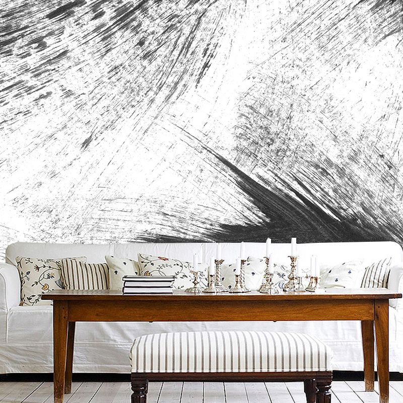 Stain Resistant Brush Stroke Mural Decal Non-Woven Modern Wall Decor for Sitting Room
