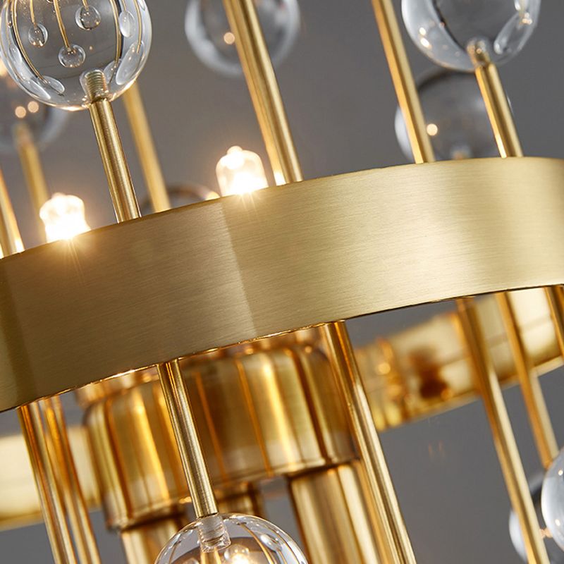 Postmoderne Metallwandleuchte Gold 2 Lichter Wandleuchten mit Kristall für Wohnzimmer