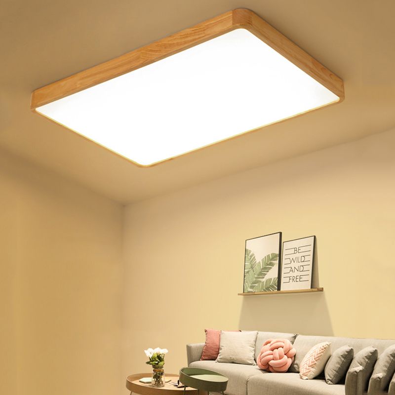 1 Light Wood Flush Mount Ceiling Light Fixtures Minimalist Bedroom Flush Mount Fixture