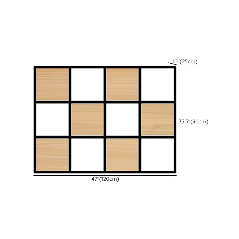 Contemporary Wooden Bookcase Floating Natural Closed Back Bookshelf