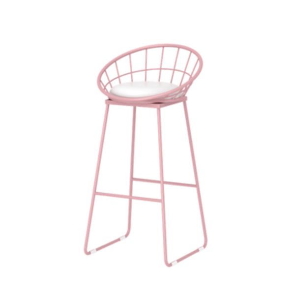 1/3/4/5 Pieces Industrial Pink Bar Table Set Round Bistro Set with White Faux Marble Top