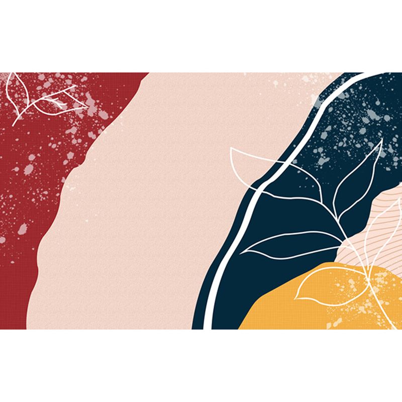 Brown Abstract Indoor Rug Polyester Postmodern Carpet Non-Split for Living Room