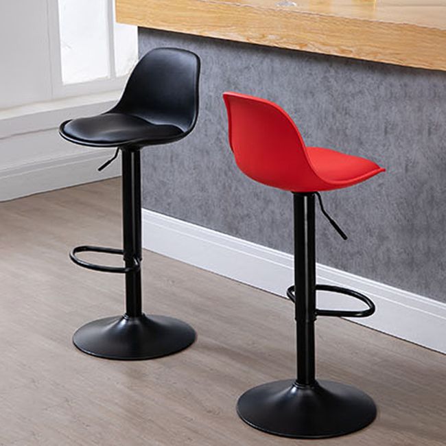 Contemporary Metal Dining Kitchen Room Armless Stool Adjustable Height Barstool