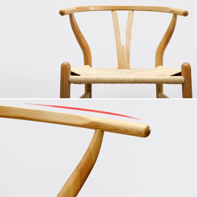 Chaise de salle à manger en bois contemporaine, chaise de salle à manger simple en os de fourchette pour Restaurant