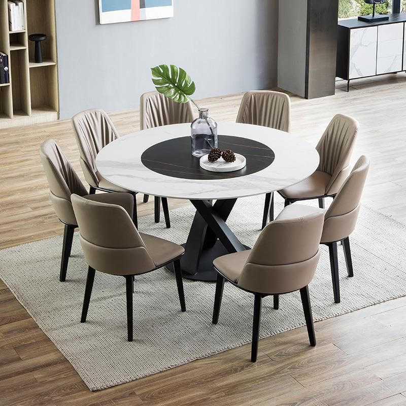 Modern Style Sintered Stone Dining Round Table Set 1/4/5/7/9 Pieces Dining Set
